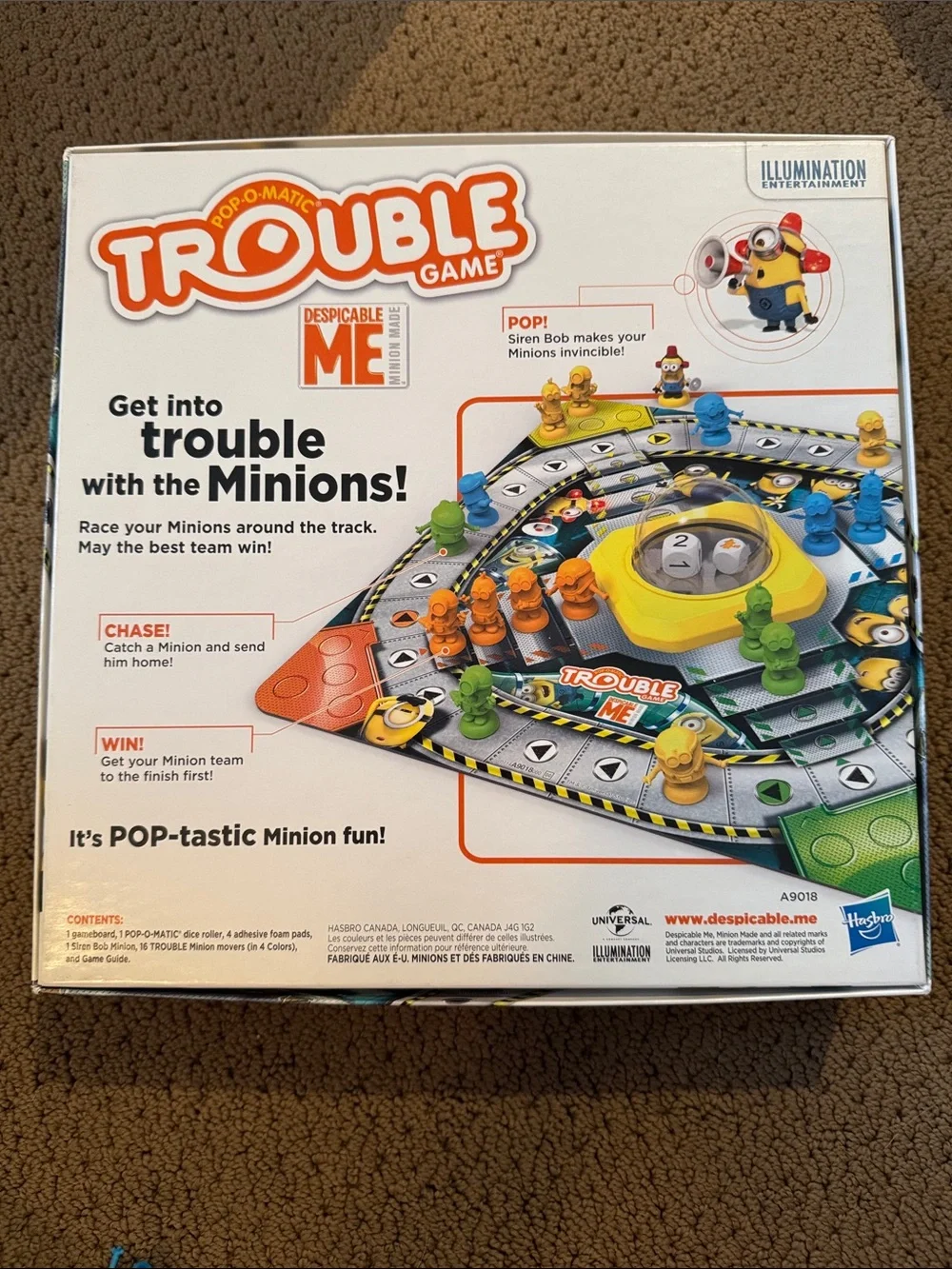 Hasbro Trouble Game - Yellow Minion Artwork